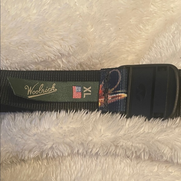 Woolrich Black and Green Belt with Flag Accent - Picture 2 of 2